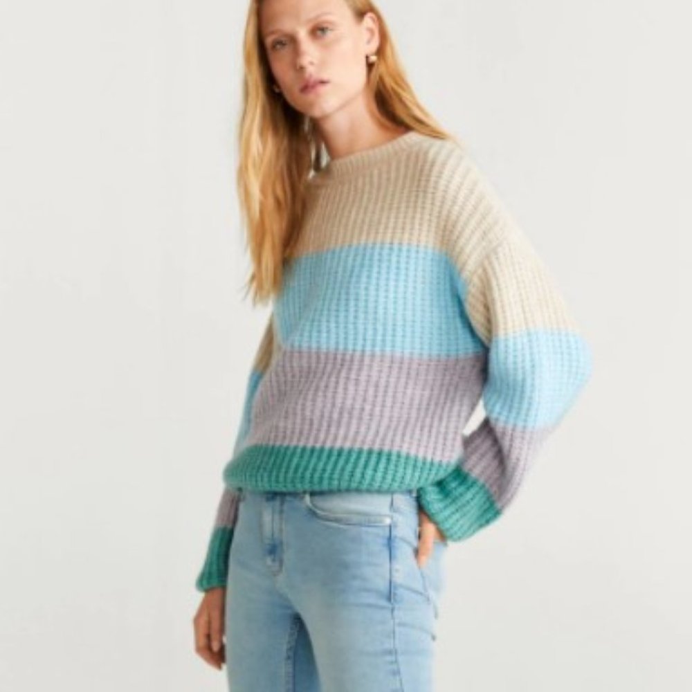 NWT Mango Colorblock Sweater - Picture 2 of 6
